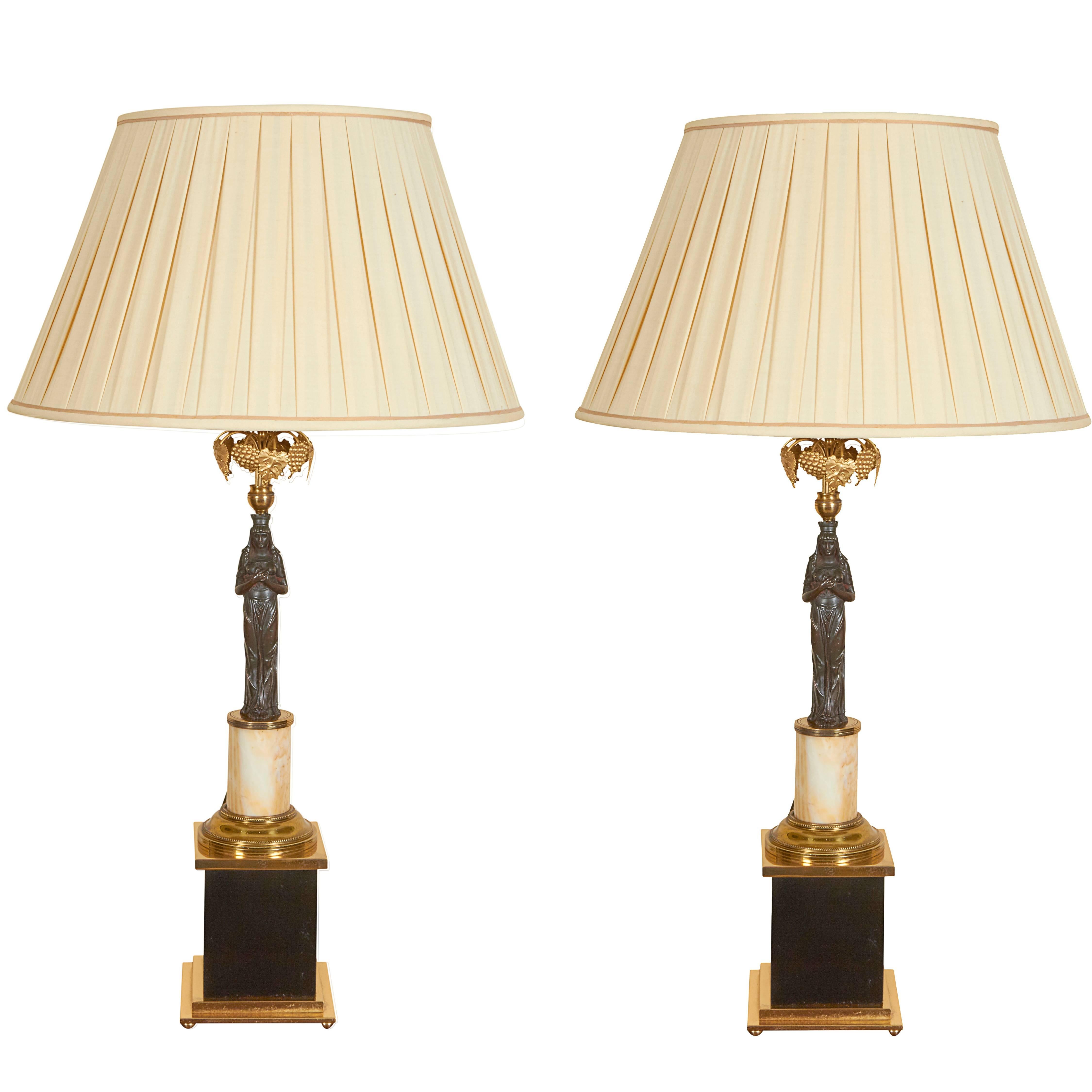 Pair of Neoclassical Style Figural Lamps