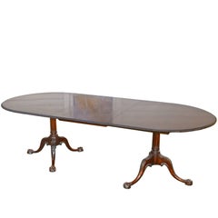 Philadelphia Chippendale Revival Double Pedestal Dining Table