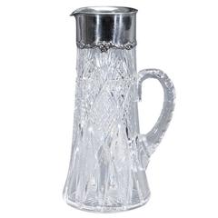 Signed Hawkes ABP Cut Crystal Pitcher/ Gorham Sterling Mount 1
