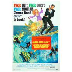 Original Vintage 007 James Bond Movie Poster "On Her Majesty's Secret Service" (en anglais)