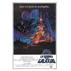 Poster originale d'epoca del 1977 dell'iconico film di Guerre Stellari dei fratelli Hildebrandt