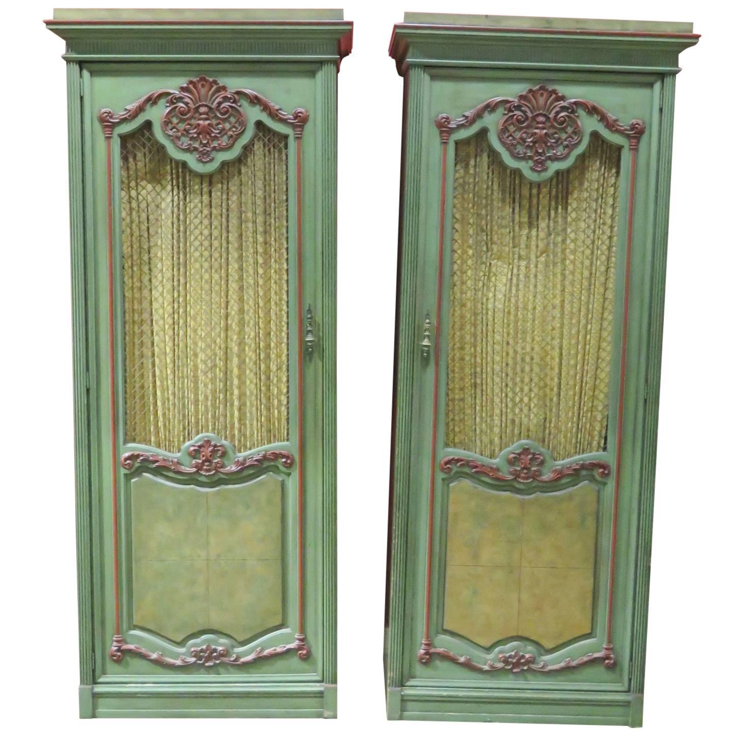 Pair of Italian Style Painted Cabinets