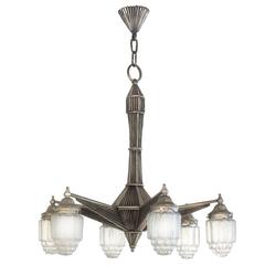 Art Deco Chandelier with Skyscraper Design, 1930s 10