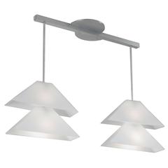 Double Bow Tie Pendant Light, White Glass Shades