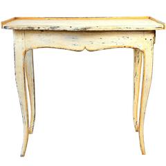 Small Provençal Painted Side Table with Single Drawer 12