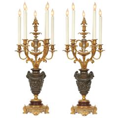 19th Century Louis XVI St. Ormolu Candelabra Lamps, Attributed to F. Barbedienne 10
