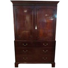 George III Mahogany Linen Press