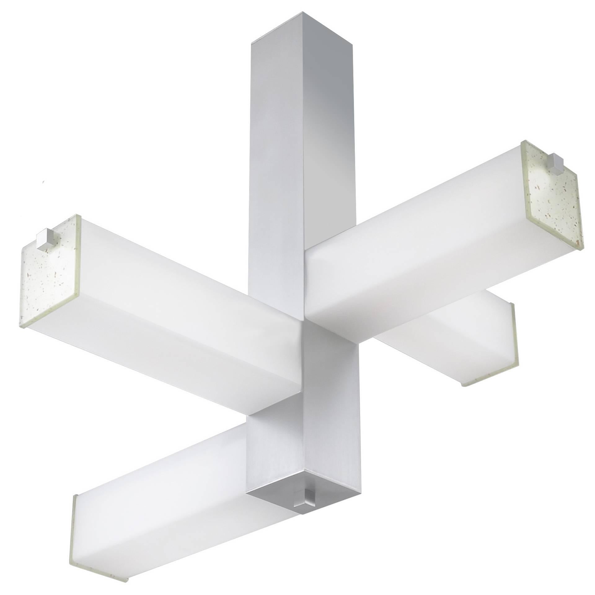 Terrace Pendant Light with Square Glass Tubes in the Manner of Bauhaus  For Sale