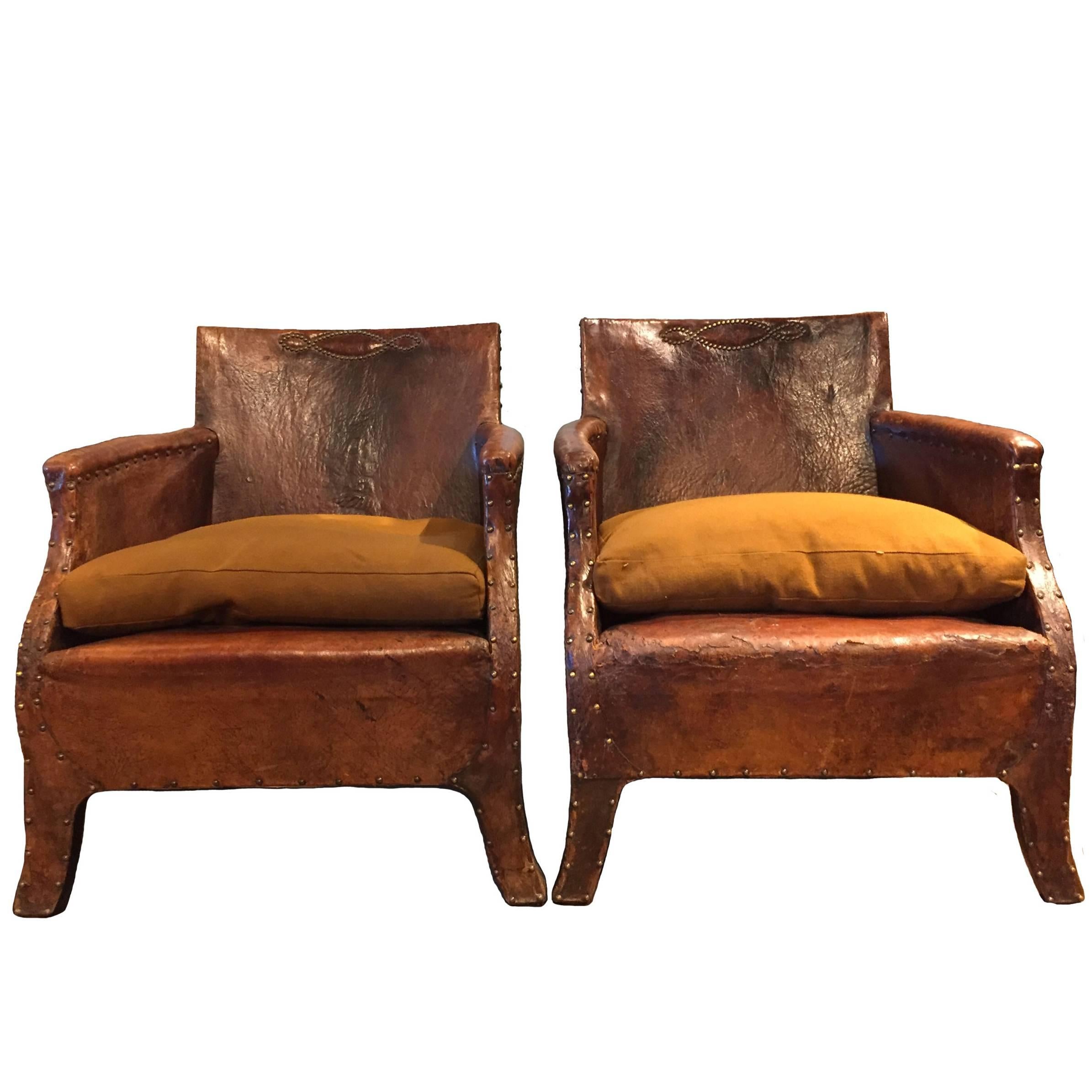 Pair of Leather Chairs, circa 1930