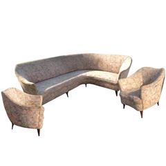 Gio Ponti Sofa and Armchairs. Italy 1938 1
