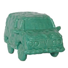 "Bermuda Green Van" Glazed Ceramic Car Sculpture