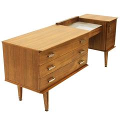 Italian Dressing Table with Glass Top, 1950s