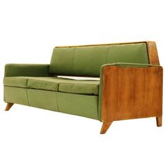 Used Italian Sofabed with Wooden Sides from Sommier, 1960s