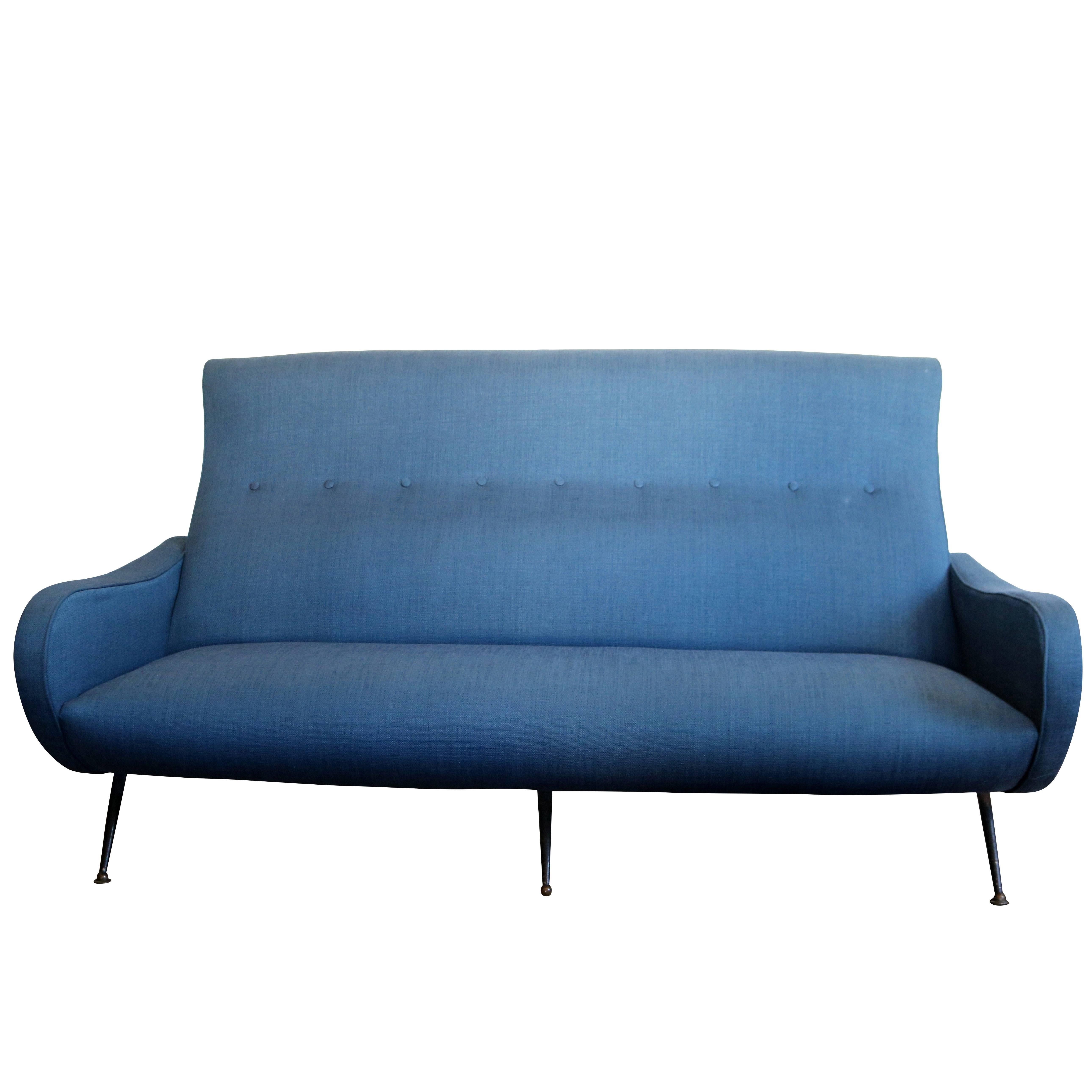 Blue Mid-Century Modern Italian Lady Sofa by Marco Zanuso