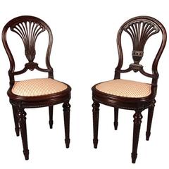 Fine Pair of Louis XVI Mahogany Side Chairs