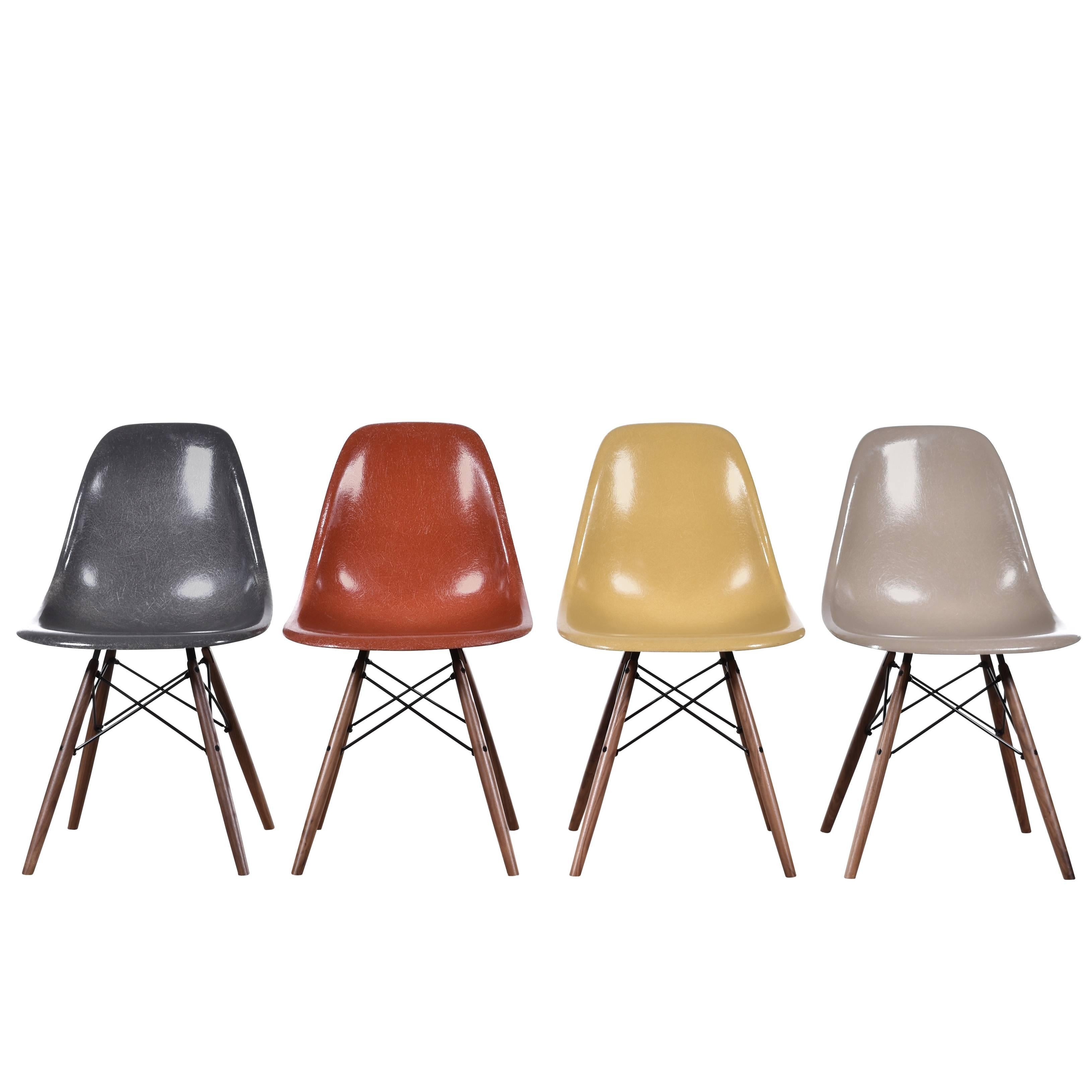 Set of Four Eames DSW Herman Miller USA Chairs