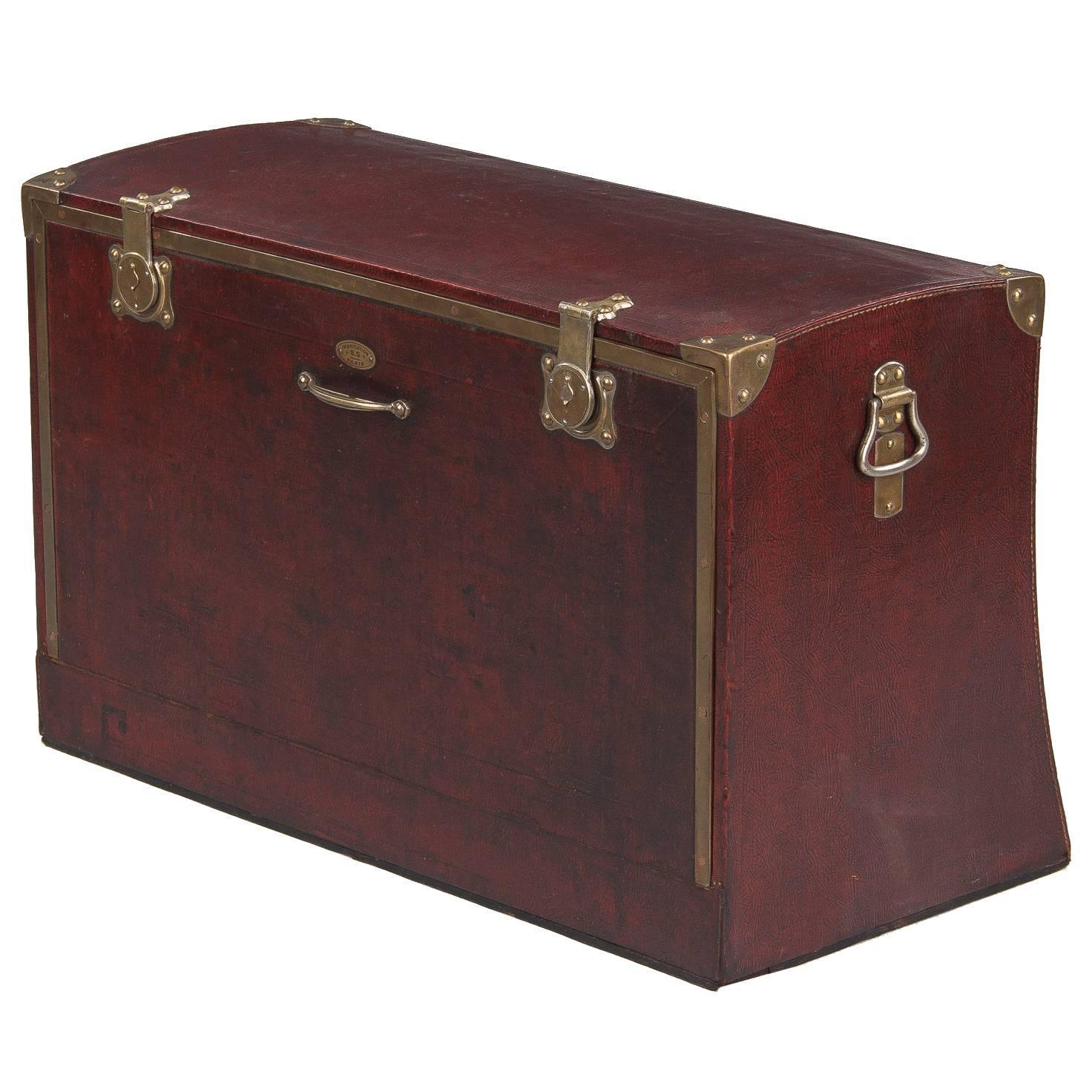 Antique French Automobile Leather Trunk, circa 1900s For Sale at 1stdibs