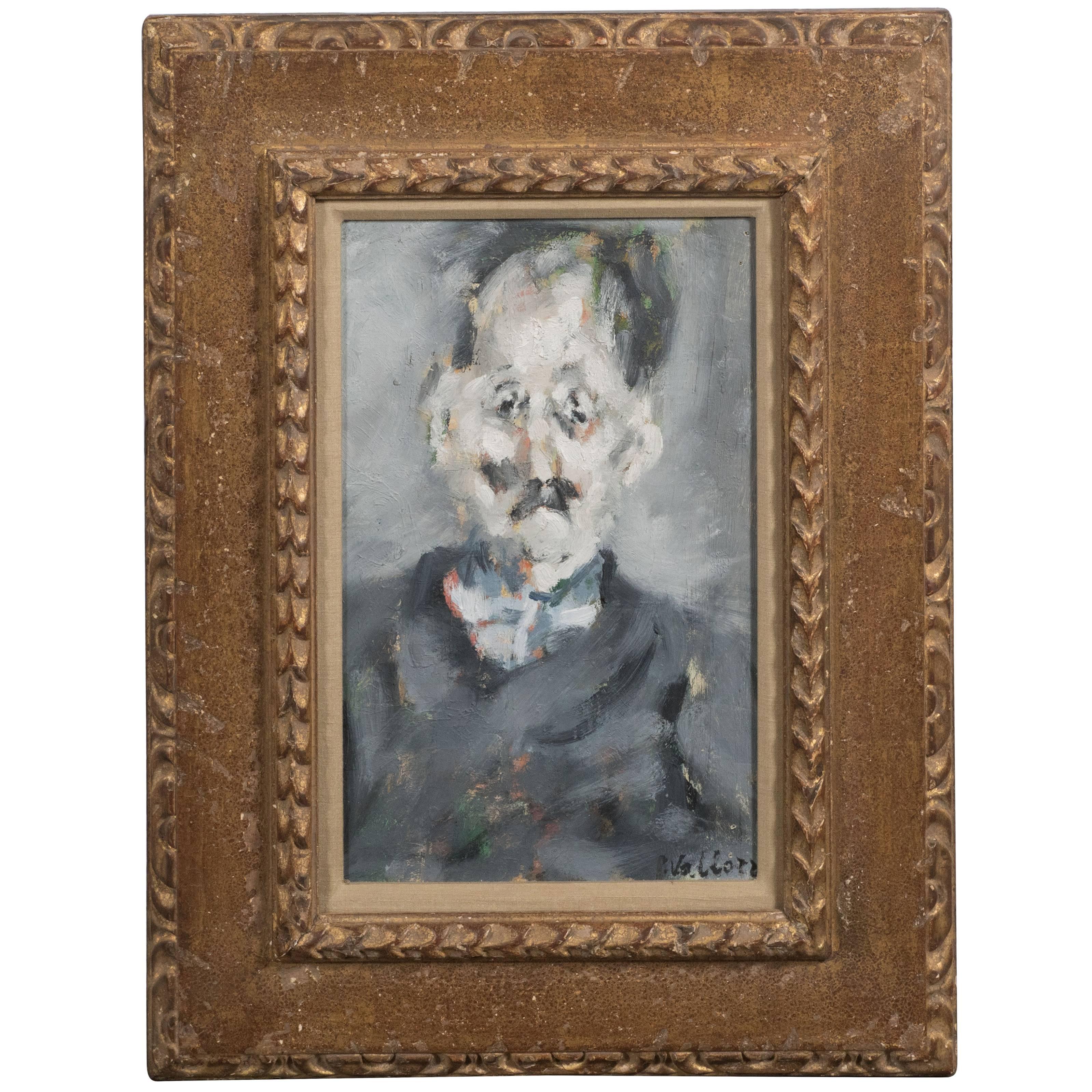Paolo Vallorz Portrait of an Old Man of Mignardot, Oil on Canvas Dated 1964