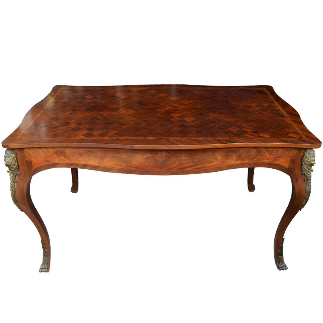 French Ormolu-Mounted Parquetry Top Table