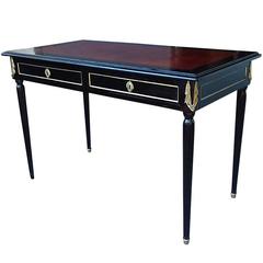 19thC/Early 20th Century French Leather Top Bureau Plat