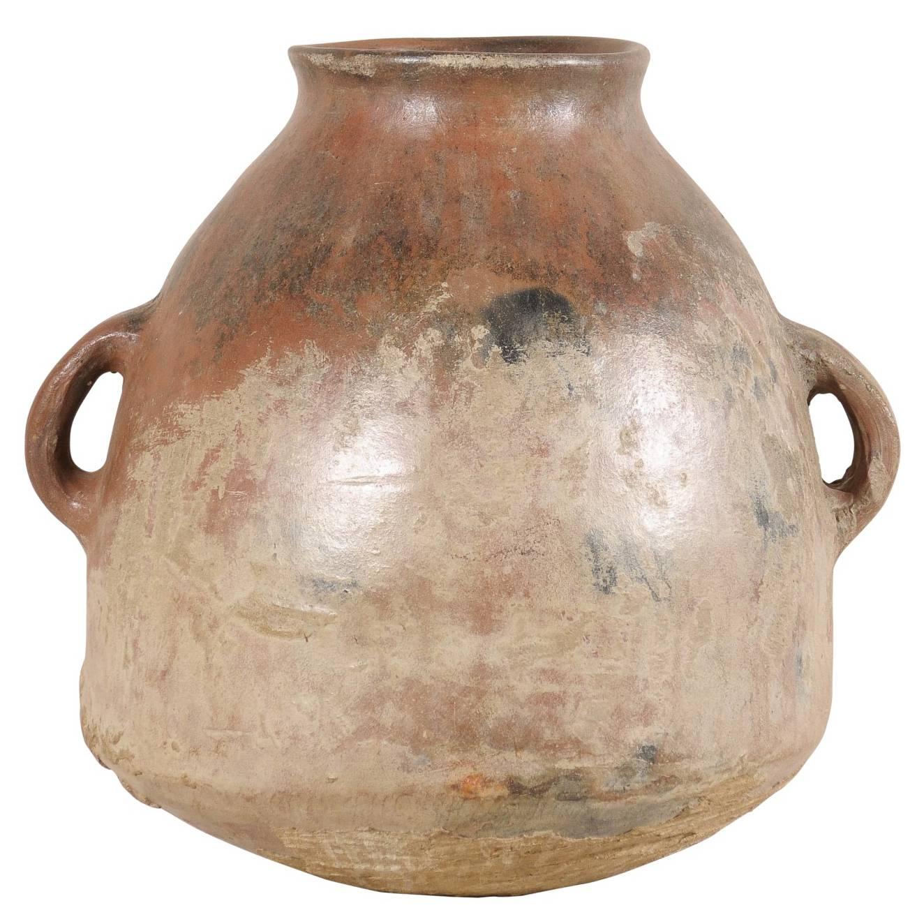 Mid-19th Century Spanish Colonial Jar with Two Handles, Made of Clay
