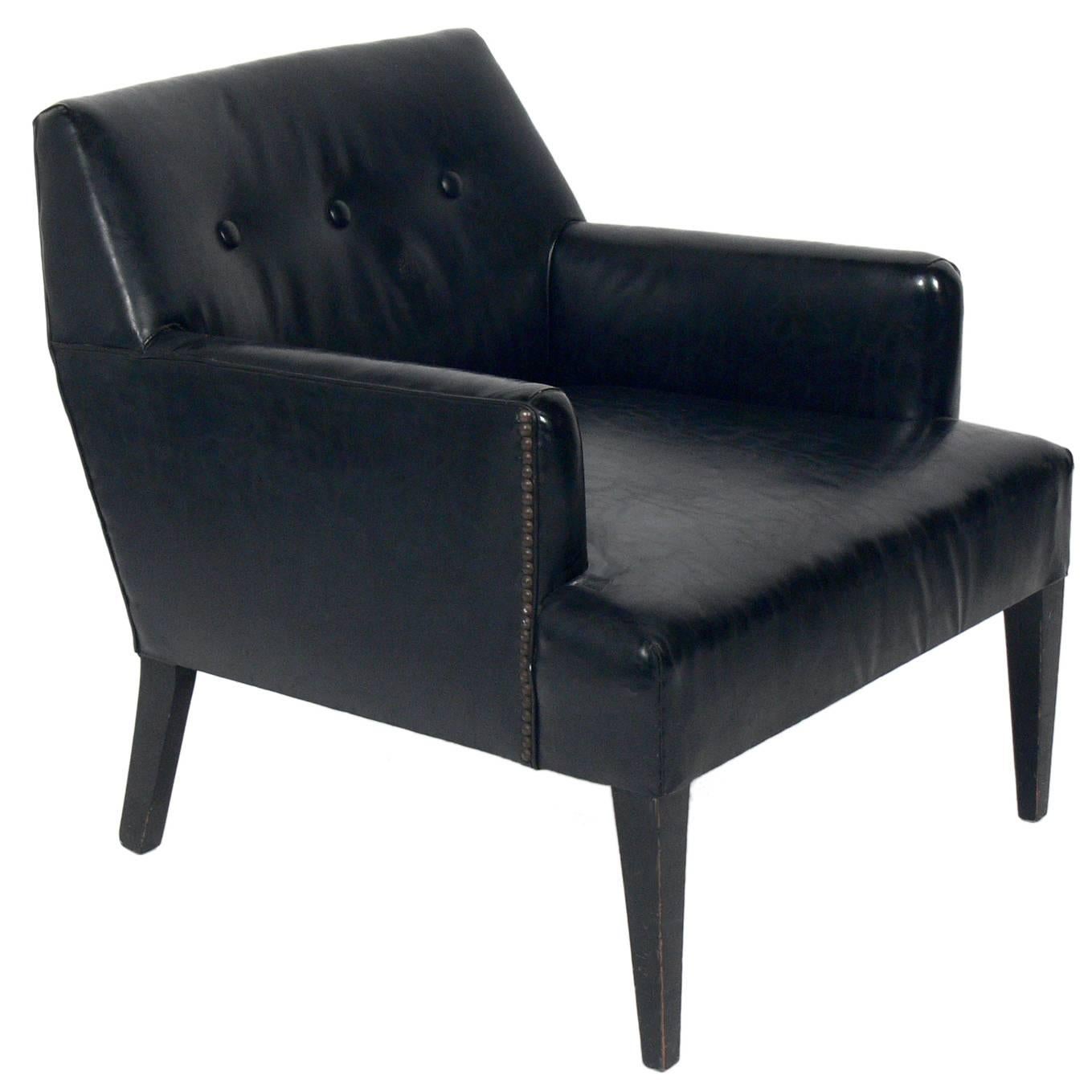 Angular Mid-Century Modern Lounge Chair
