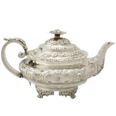 Sterling Silver Teapot, Antique George IV