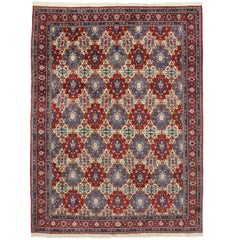Vintage Persian Moud Mood Rug with New England Cape Cod Style
