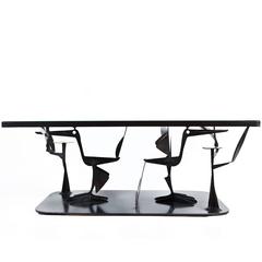 Sculptural Steel and Brass Birds Coffee Table by John-Paul Philippe