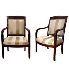 Set of Four French Empire Fauteuil Armchairs 12