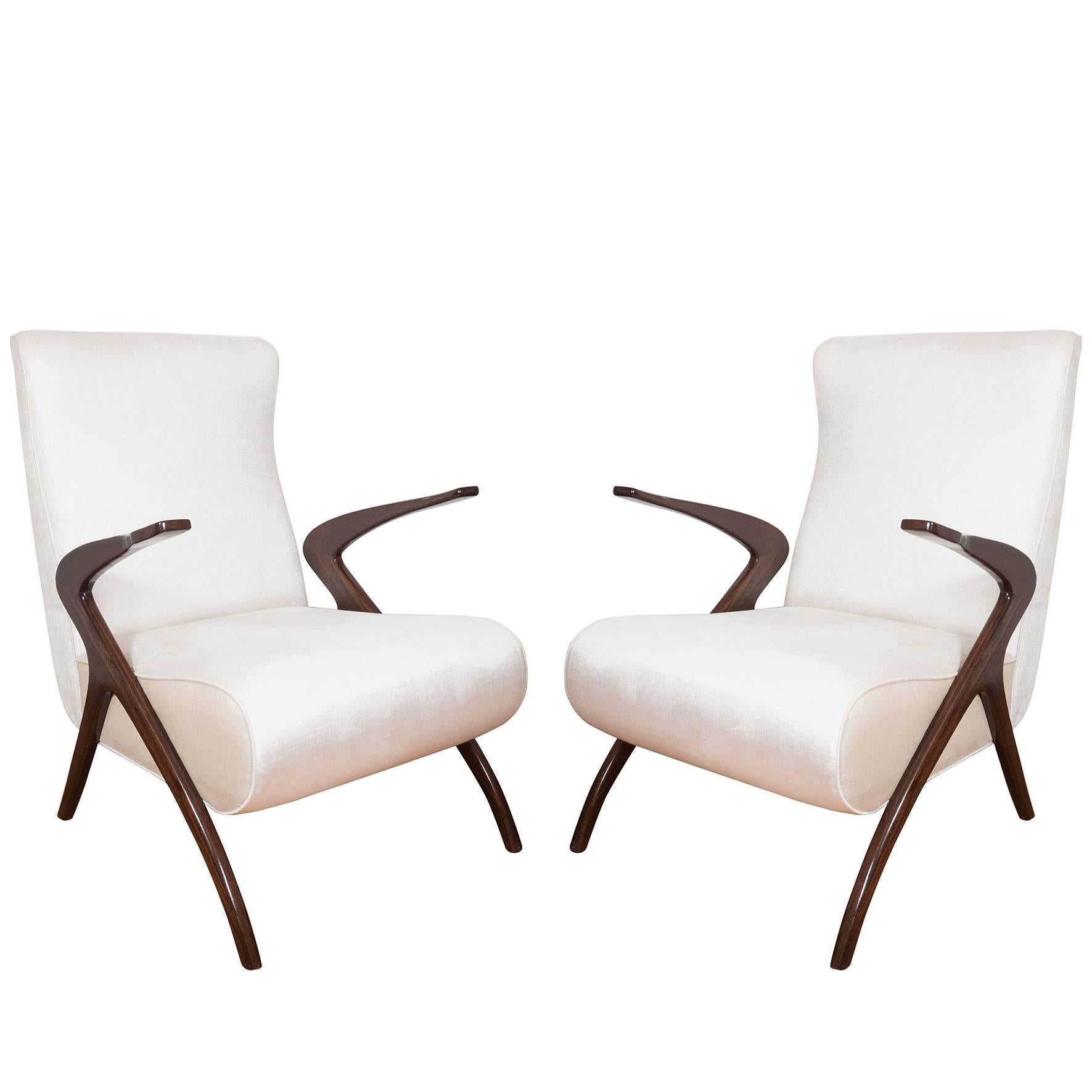 Pair of Highly Stylized Armchairs