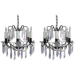Pair of French Crystal Chandeliers, circa 1930