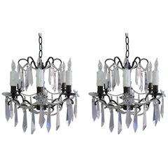 Pair of French Crystal Chandeliers, circa 1930 12