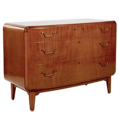 Mahogany Veneered Bow-Fronted Commode by Axel Larsson