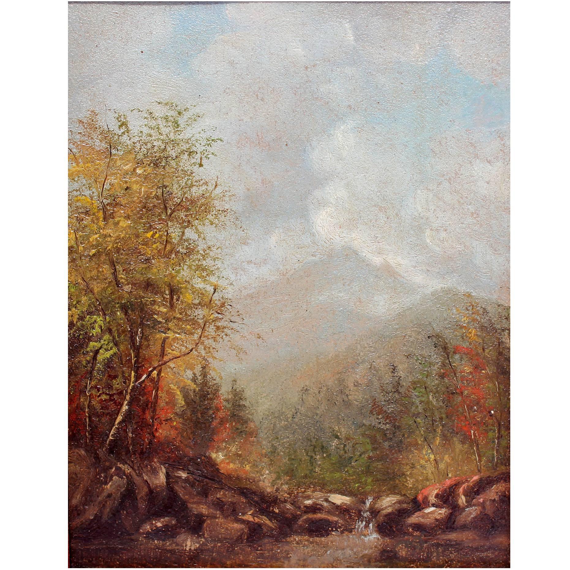 American Hudson River School Autumn Landscape Oil Paintings