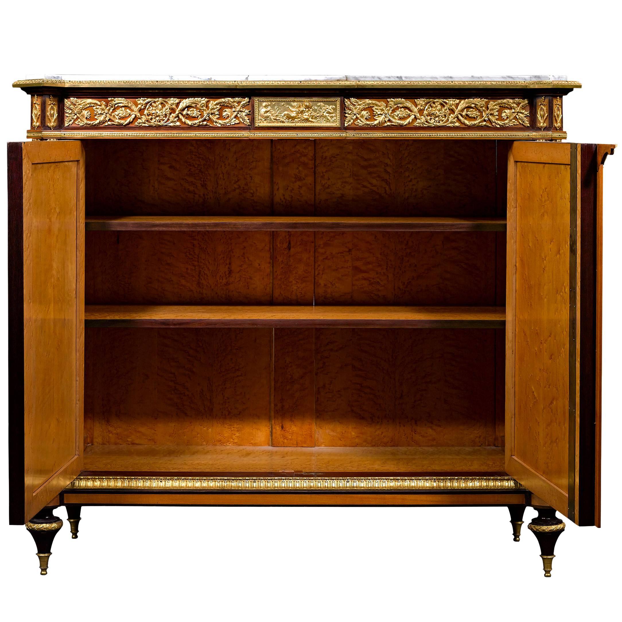 French Exceptional Inlaid Cabinets Attributed to Victor Paillard