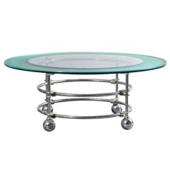Jay Spectre for Century Chrome and Glass Coffee Table 3