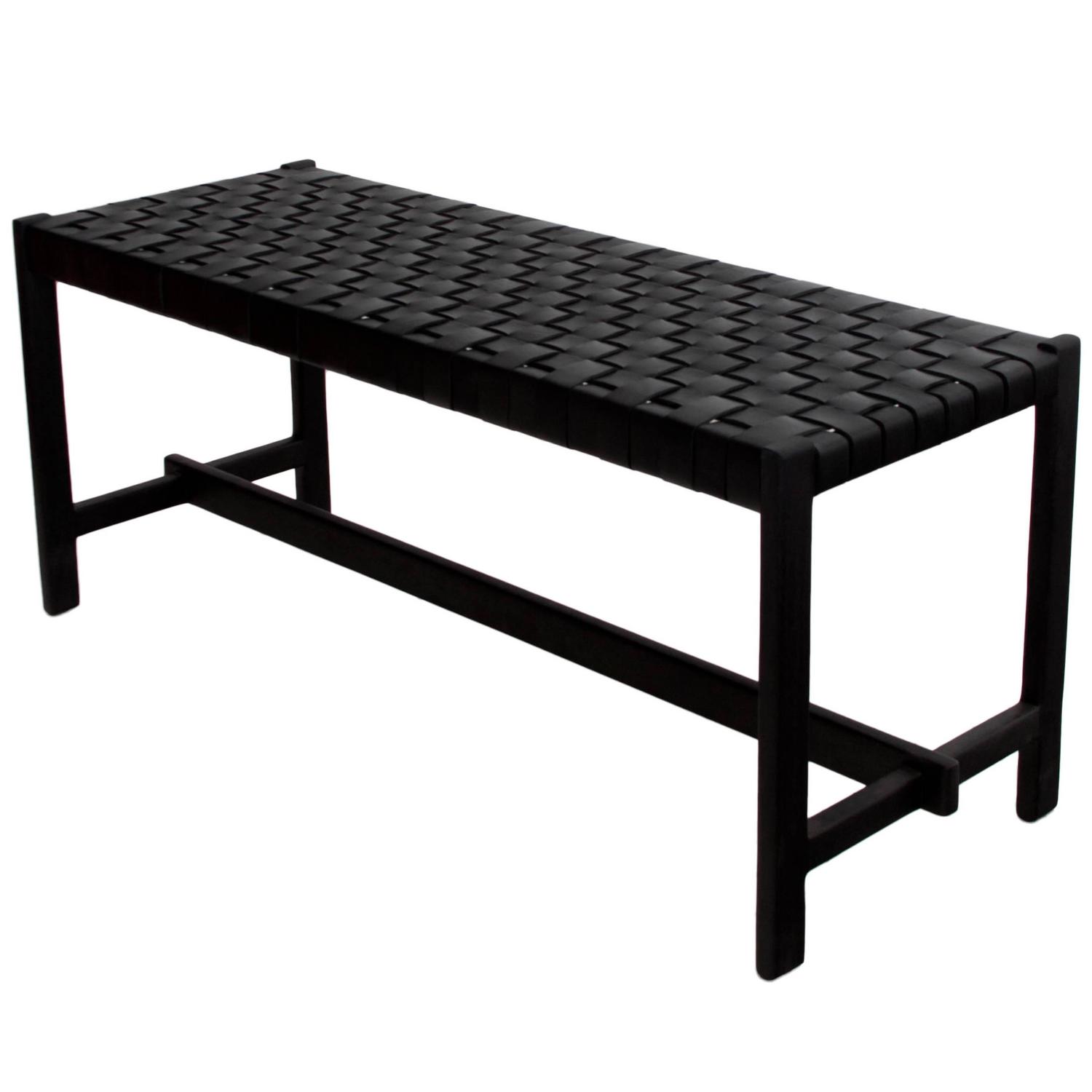 Leather Strap Bench by Thomas Hayes Studio For Sale at 1stdibs