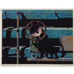 Robert Cottingham Color Woodblock, 1992, Rolling Stock #27