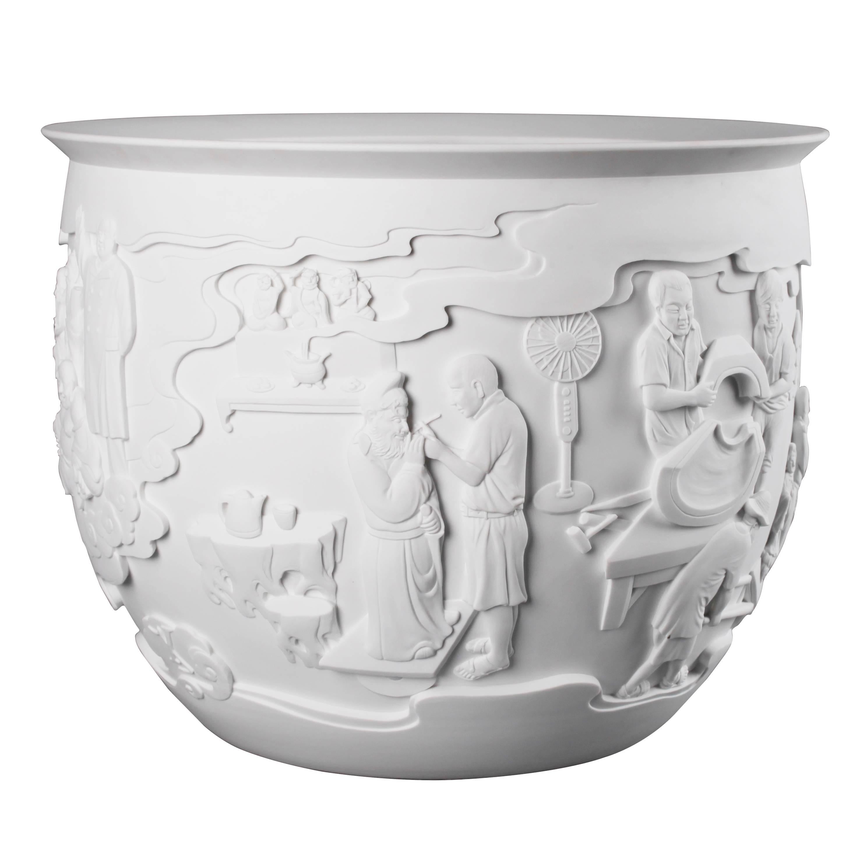 "Our Gods" White Porcelain Large Pot  Imitation Series by Zhenhan Hao