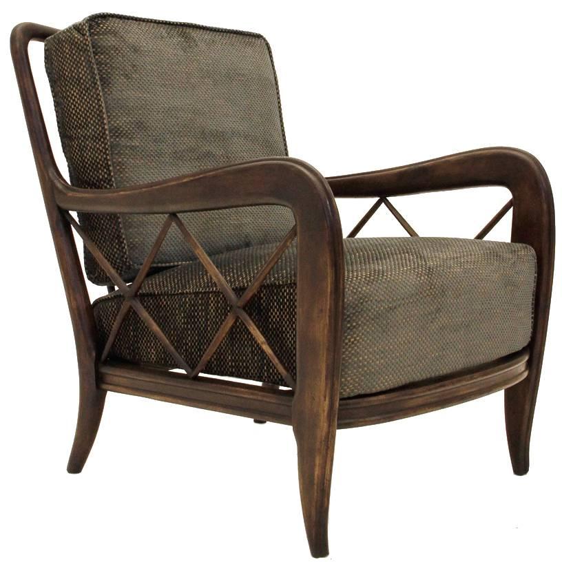 Italian Wooden Armchair by Paolo Buffa, 1940s