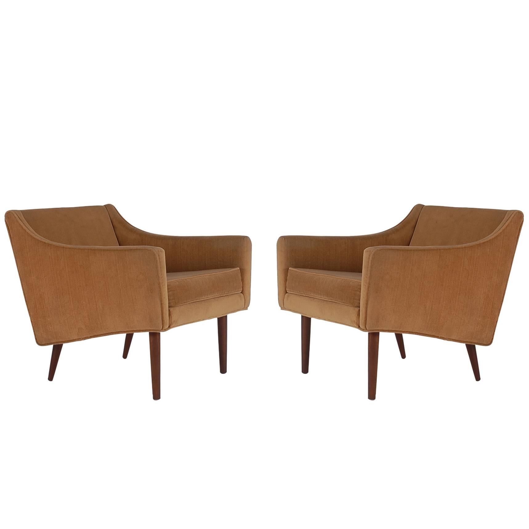 Mid-Century Modern Lounge Club Chairs after Paul McCobb or Edward Wormley