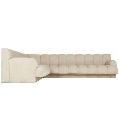 Steve Chase Channel Tufted L-Shape Sectional Sofa, 1986