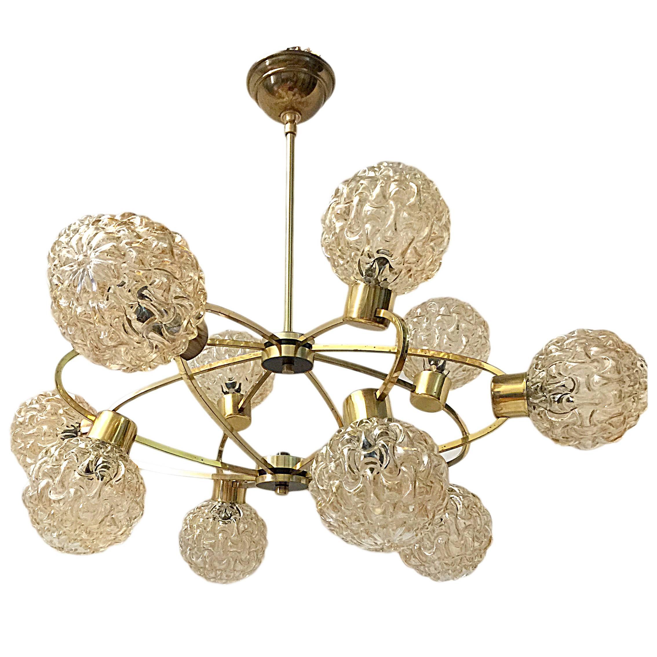 Light Fixture with Light Amber Glass Globes