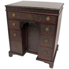 Mahogany Childs Desk with Blind Fret Hand Carving English 2