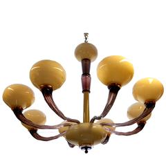 Mid-20th Century Murano Glass Eight Arms Chandelier 10
