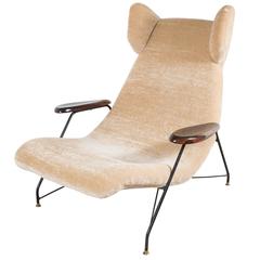 Martin Eisler & Carlo Hauner Chair with Metal Base and Palisander Armrests