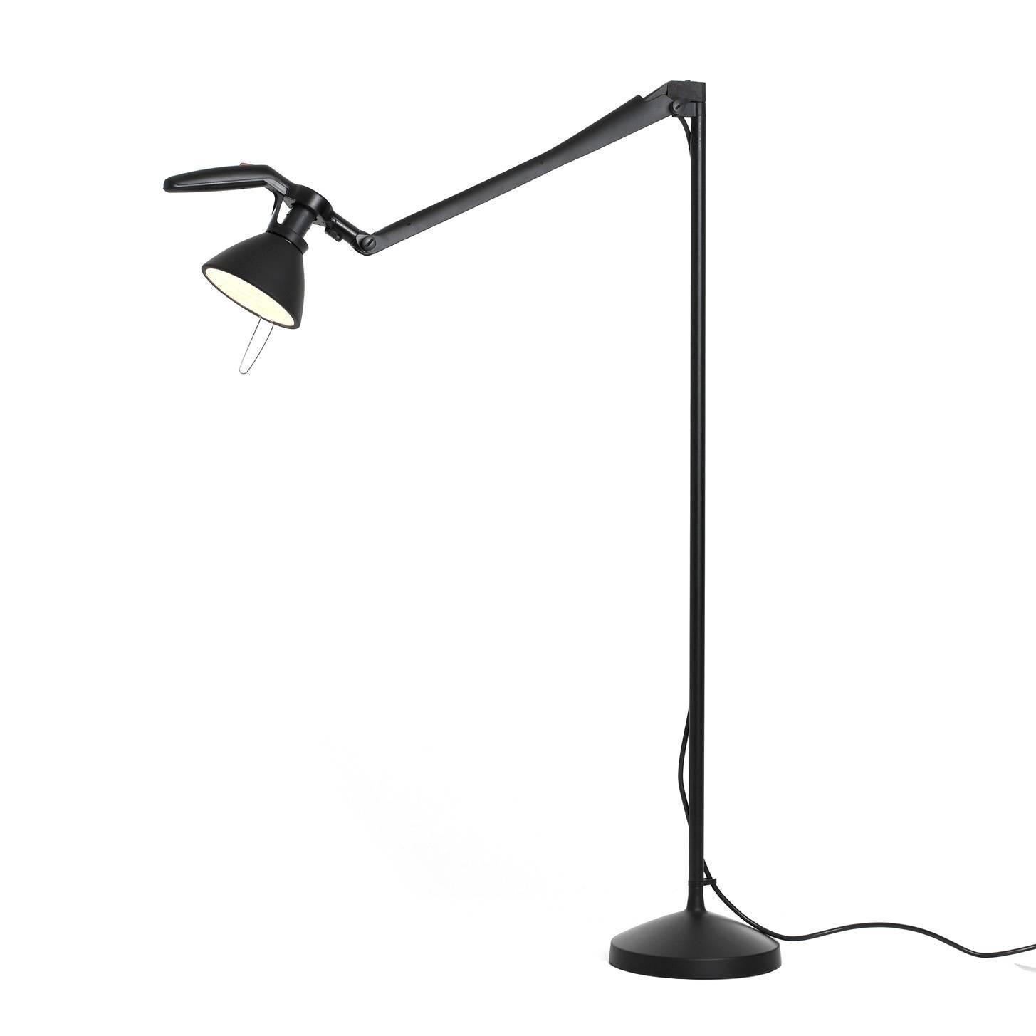 Black Fortebraccio Floor Lamp by Rizzatto & Meda for Luceplan, Italy Modern For Sale