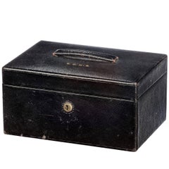 Boîte à bijoux en cuir de la fin du XIXe siècle