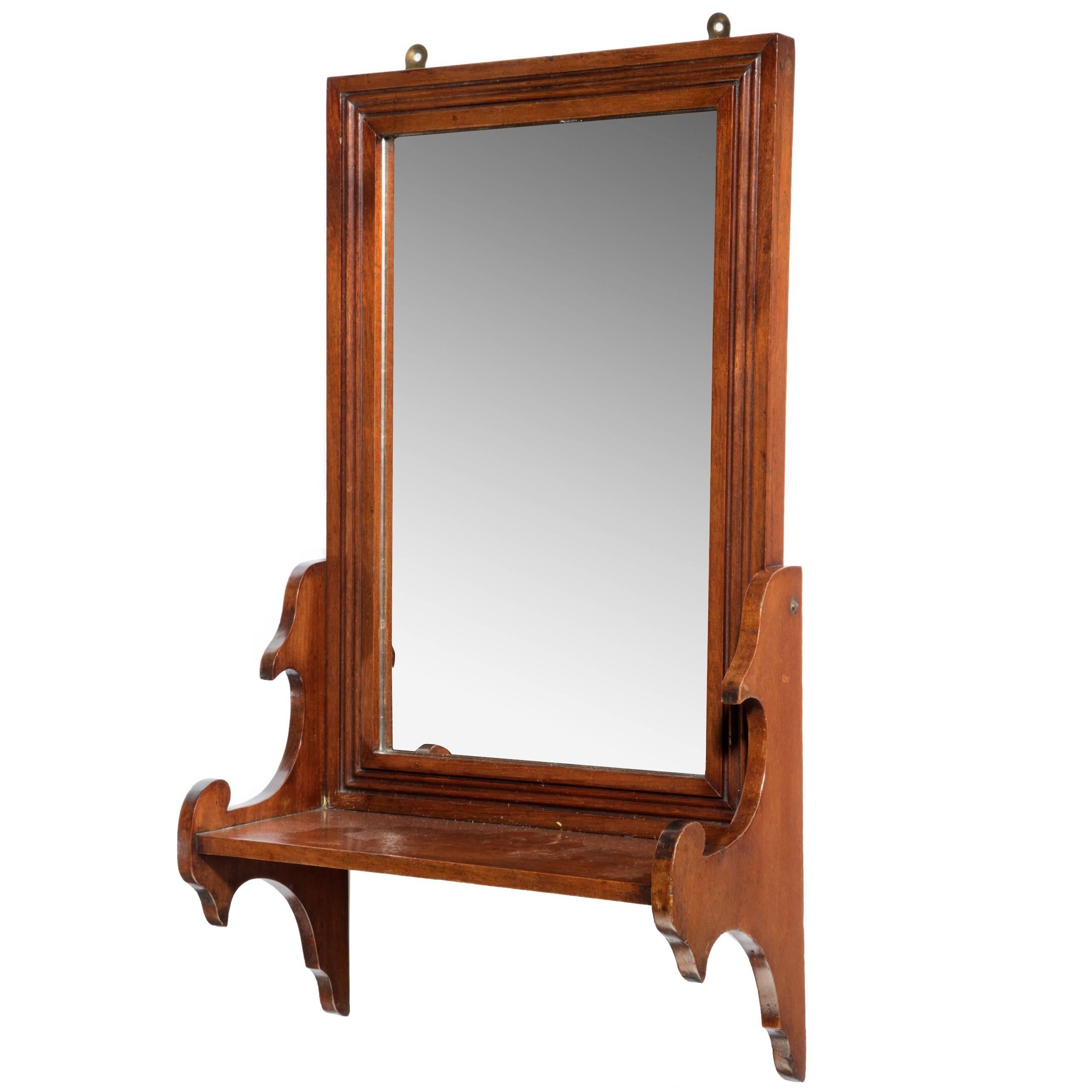 Late 19th Century Walnut Hanging Mirror and Tidy
